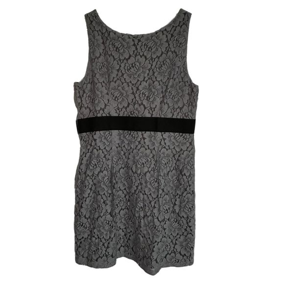 H&M Gray Lace Sleeveless Knee Length Dress, Size 14, Pre-owned - Picture 2 of 6